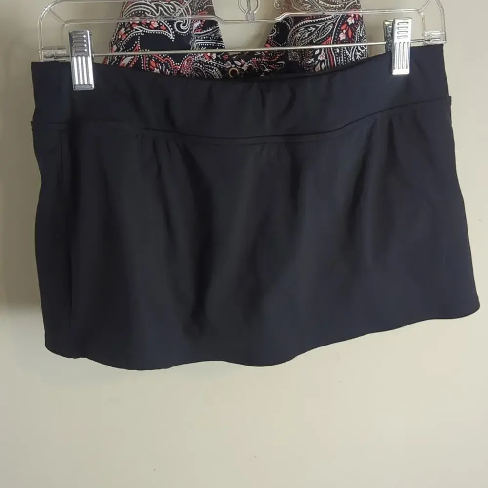 Lands' End Two Piece Bathing Suit *Bikini Top Size 10 Skirt Bottom Size 6